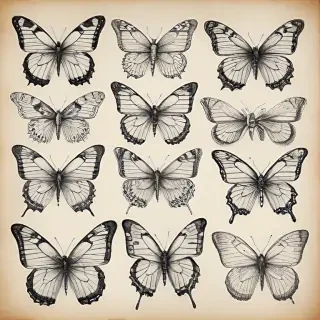 butterflies sketches