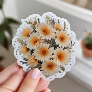 aesthetic flower stickers