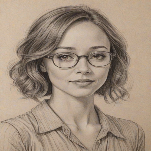 Charming Autumn Reeser, pencil sketch, portrait of Captivating woman 1924s in glasses, hair style beatnik, outline, clear lines, fine lines, 8k