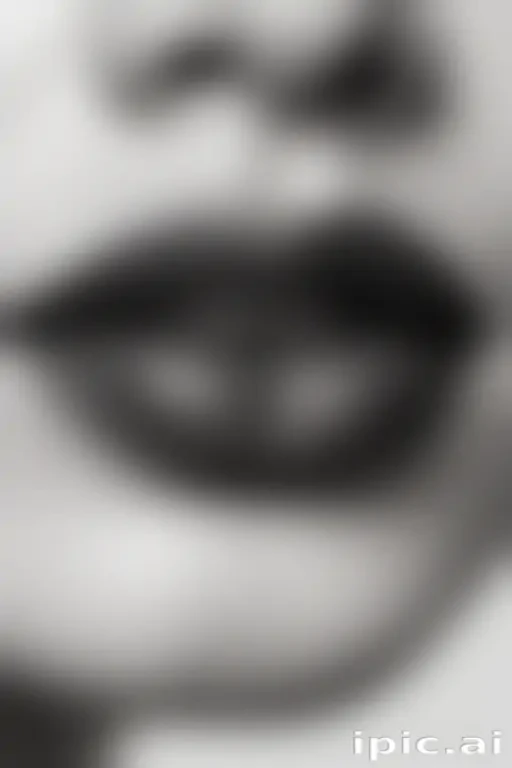 lips black and white clipart
