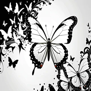black and white butterfly wallpaper