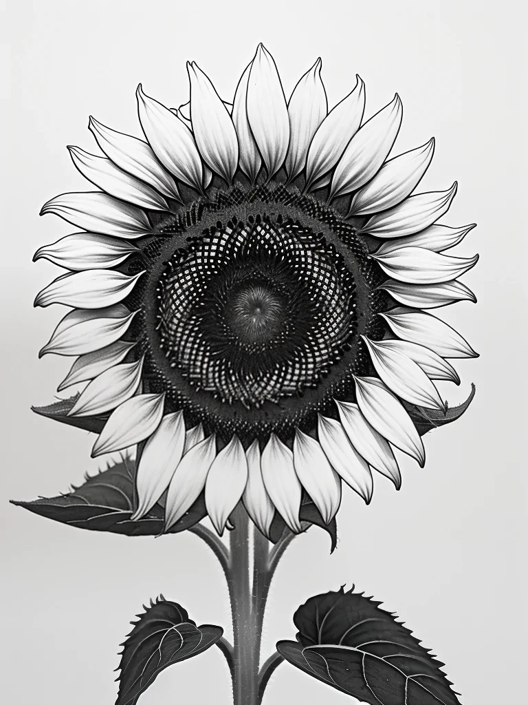 outline of a sunflower