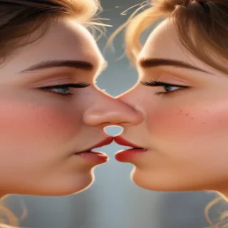 2 girls kissing