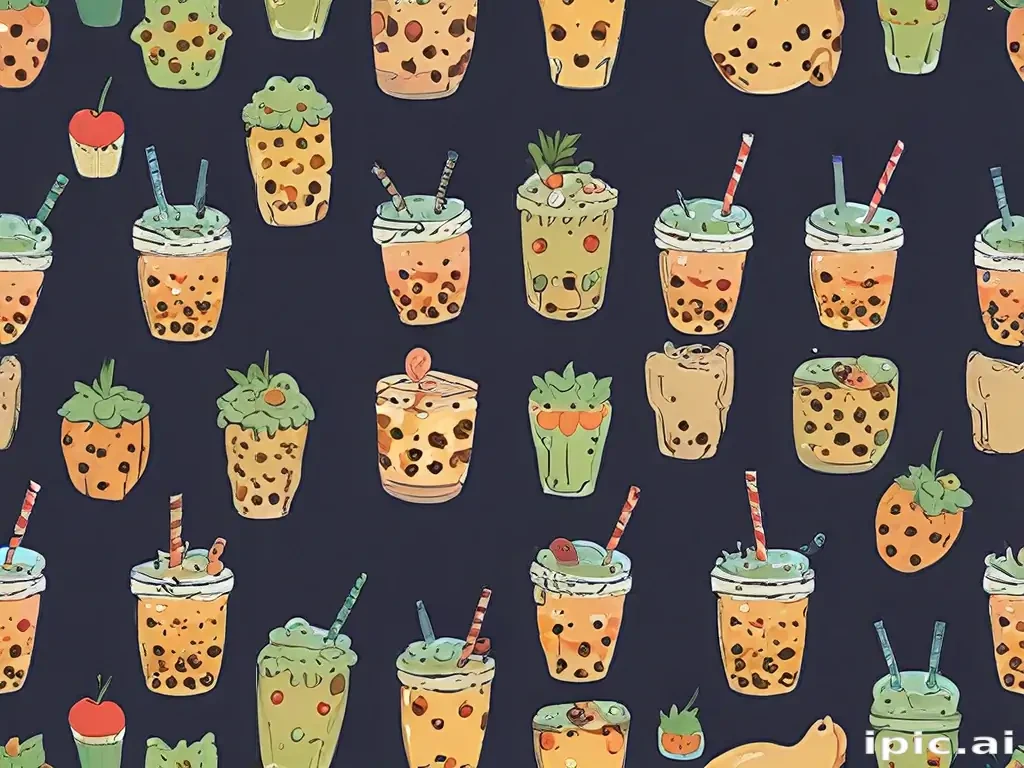 cute boba backgrounds