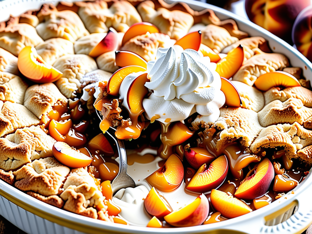 peach cobbler with canned peaches and cake mix