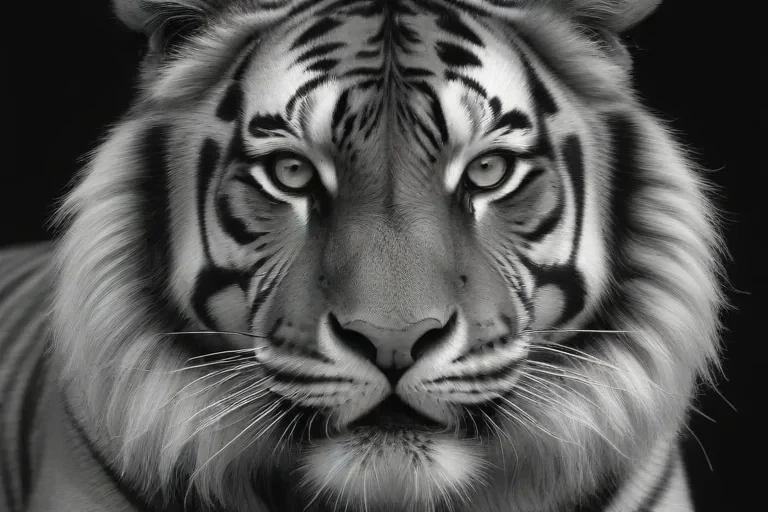 tiger clipart black and white