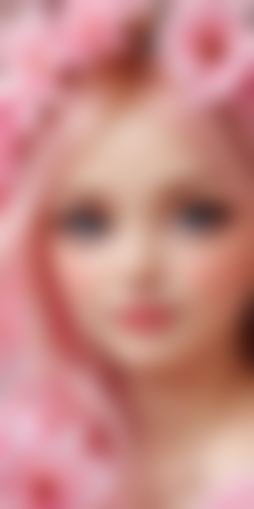 Close-Up Portrait of a Young Woman with Beautiful Pink Hair and Makeup