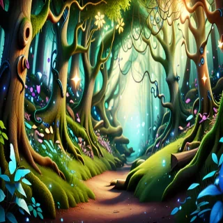 beautiful magical forest background
