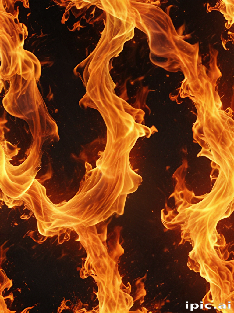 Dynamic Flames Dancing Against a Dark Background in Vibrant Orange and ...