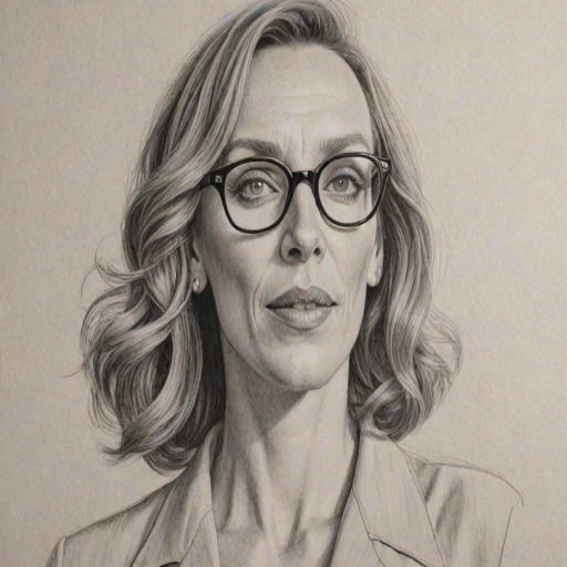Exquisite Toni Collette, pencil sketch, portrait of Superb woman 1946s in glasses, hair style beatnik, outline, clear lines, fine lines, 8k