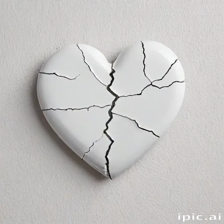 white broken heart