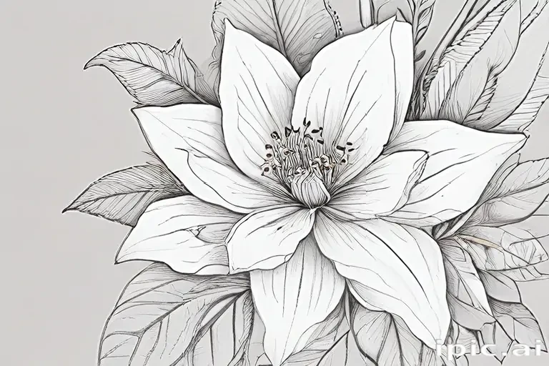 flower drawing for coloring