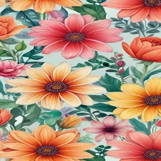 flower drawings with color