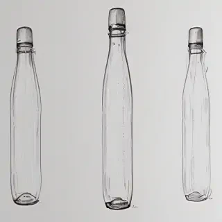 water bottle drawing