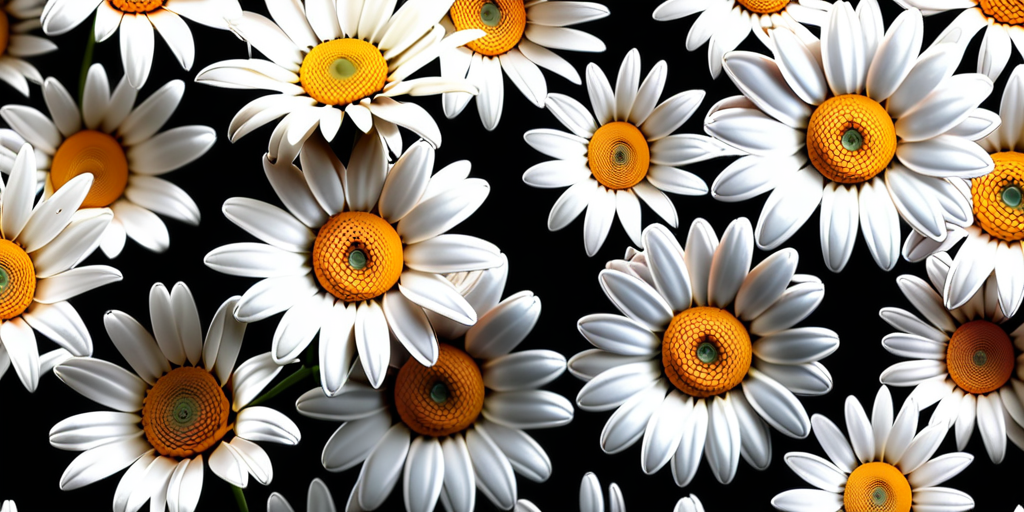 A Vibrant Display of Daisies Against a Dark Background Captivating ...
