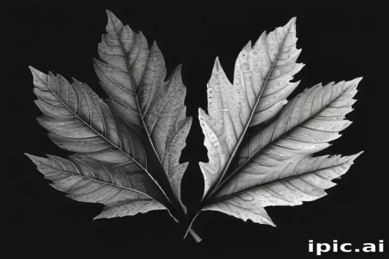 black and white leaf clip art
