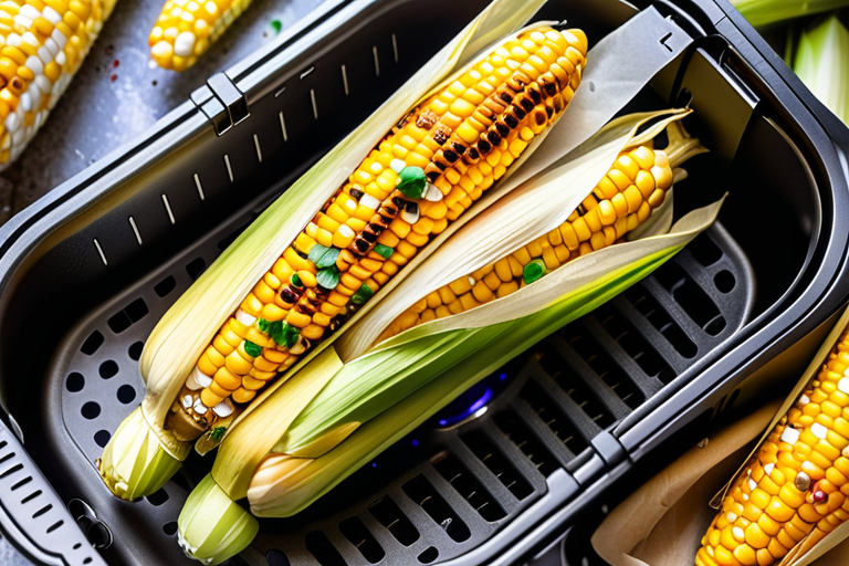 air fryer corn on the cob in husk