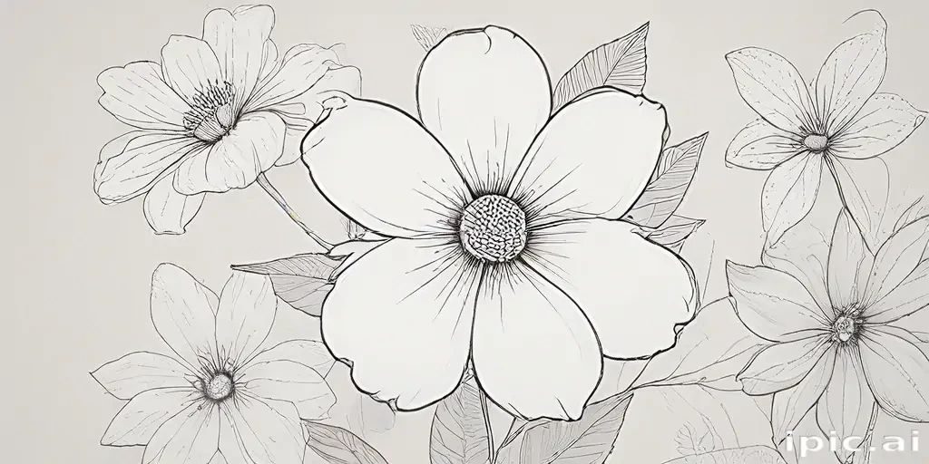 simple flower line art