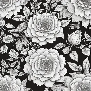 floral line art