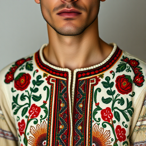 Face, shoulders, chest covered in openwork Circassian embroidery. Raw, unedited image.