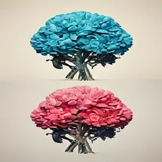 half brain half flowers