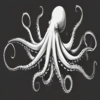 octopus clip art black and white