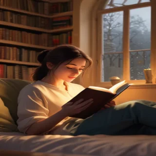 cartoon of reading
