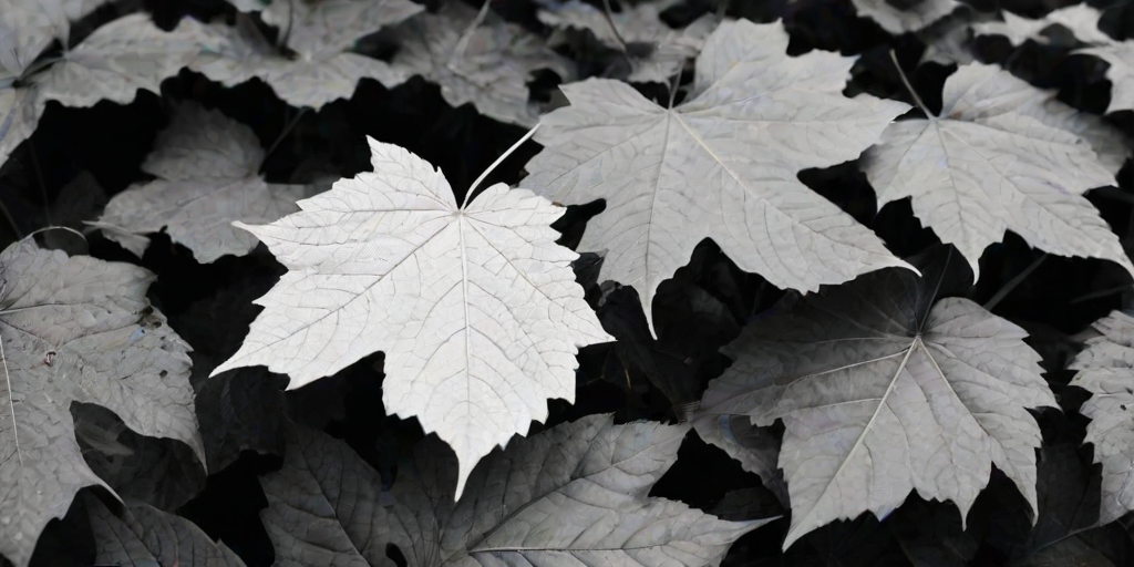 leaf white and black