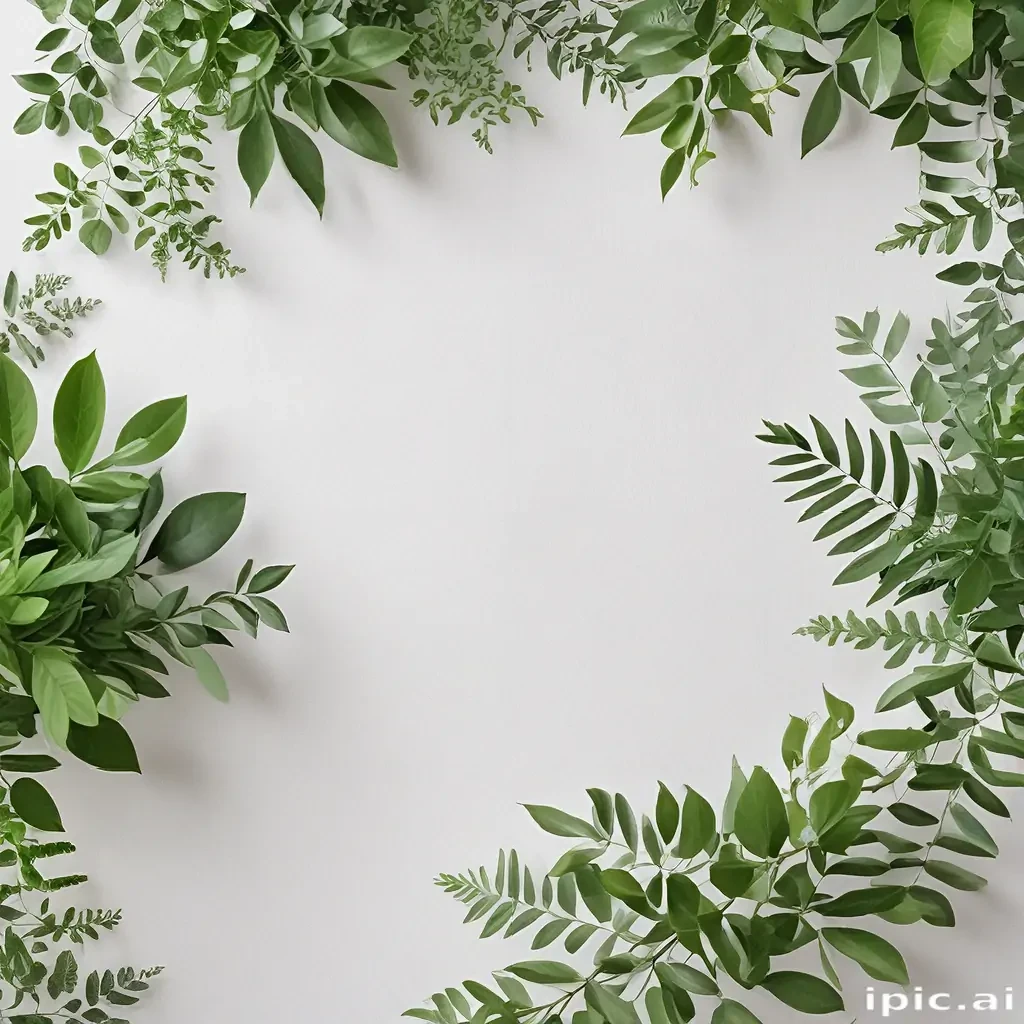 white and greenery background