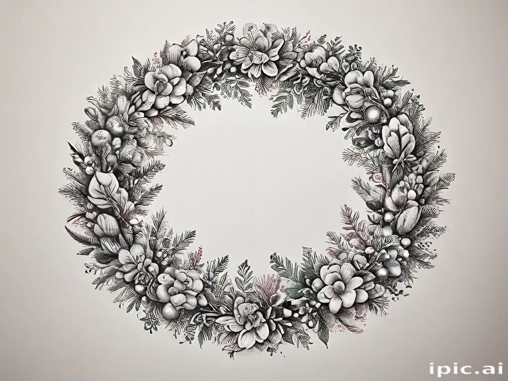 wreath drawing