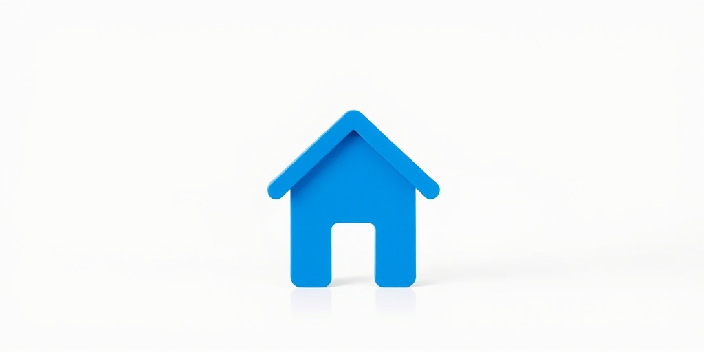Create a high-resolution image of a simple blue house icon on a transparent background, captured with a DSLR camera at f/8 aperture, 1/250 second shutter speed, ISO 100, in a clean studio lighting setup.