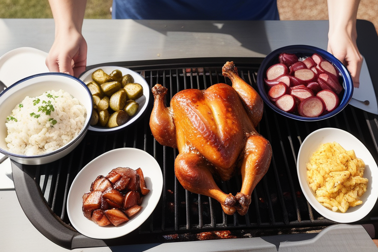 bbq chicken and side dishes