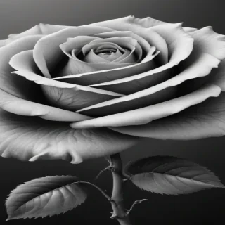 black and white rose clip art