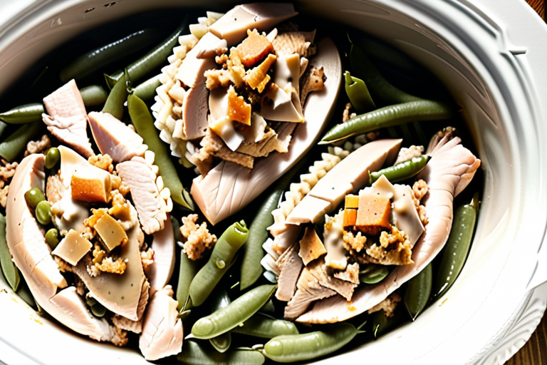 crock pot chicken and stuffing with green beans