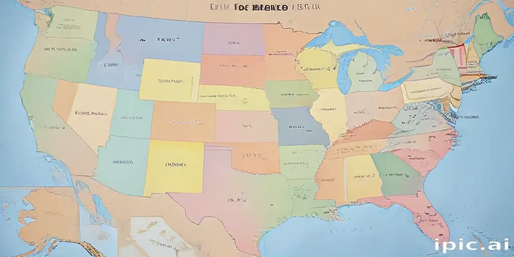 map of united states with states