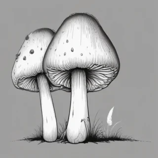 mushroom clip art black and white
