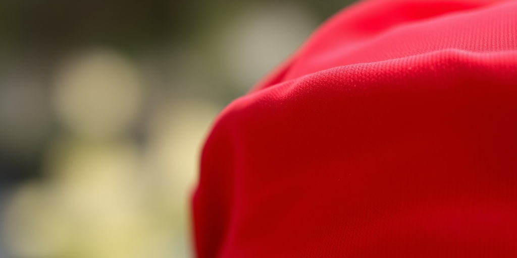 Generate a high-resolution image of a red hat with smooth curves and a slightly curved brim, captured with a DSLR camera at f/2.8 aperture, ISO 100, 1/200 second shutter speed, in a close-up view, using natural lighting for enhanced depth and clarity.
