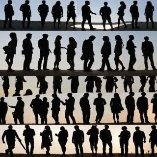 people silhouettes