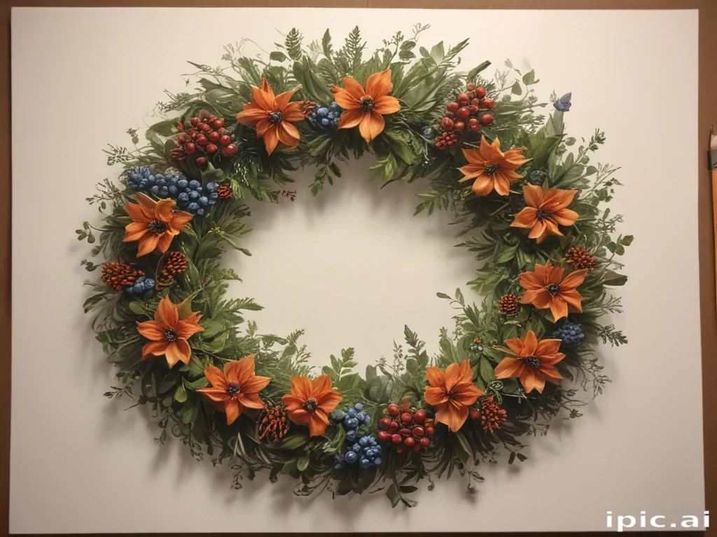 wreath drawing