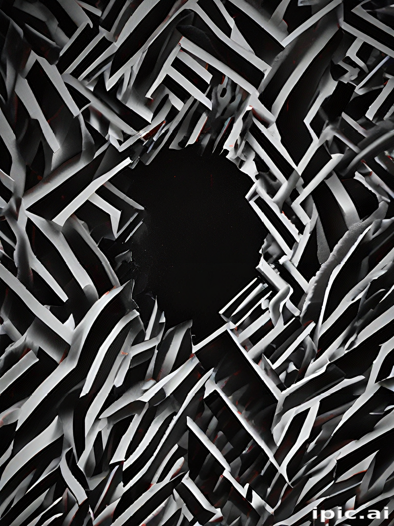 Intricate Layers of Paper Create a Mysterious Hole in Darkness