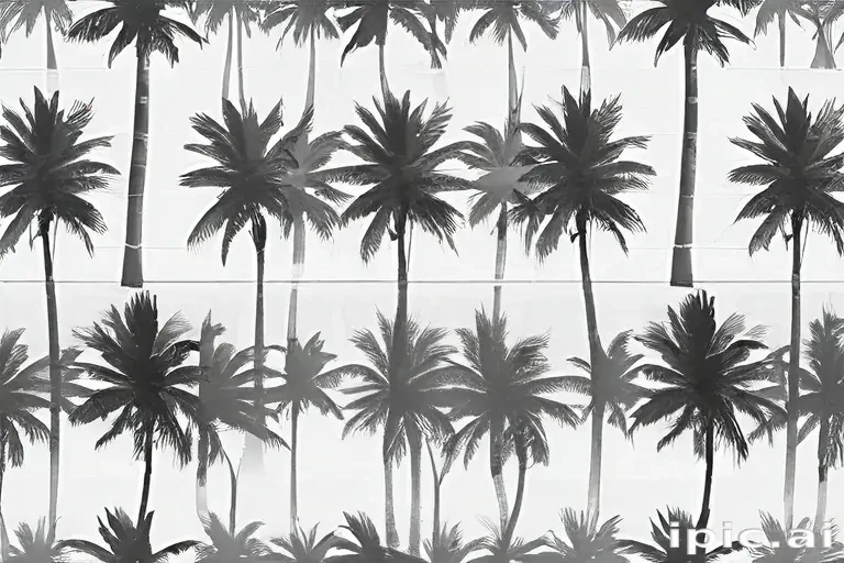 transparent palm trees