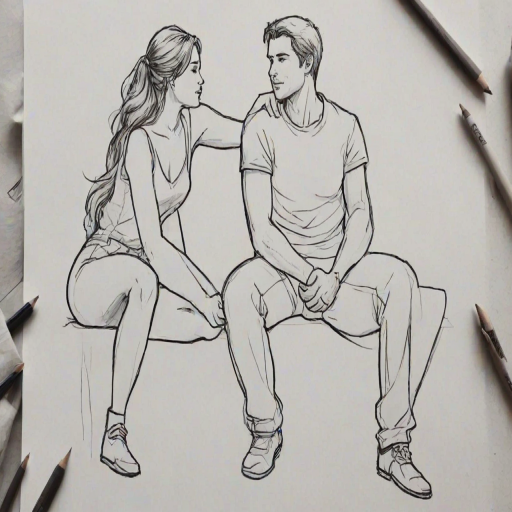 couples drawing poses