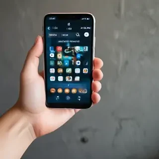 hand holding a phone