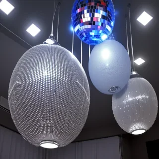 transparent disco balls