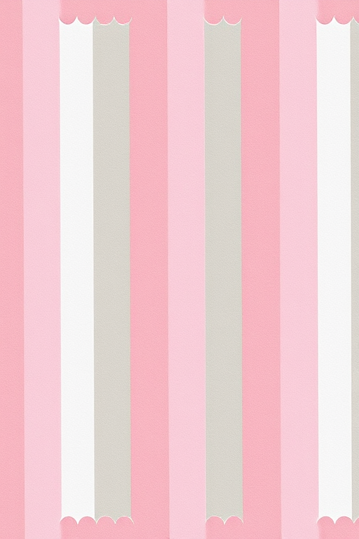 colorful vertical stripes in shades of pink, gray, and white with decorative scalloped edges, taken with a DSLR camera at f/4, ISO 100, 50mm lens, bright natural lighting, shallow depth of field, capturing the texture and patterns of the paper