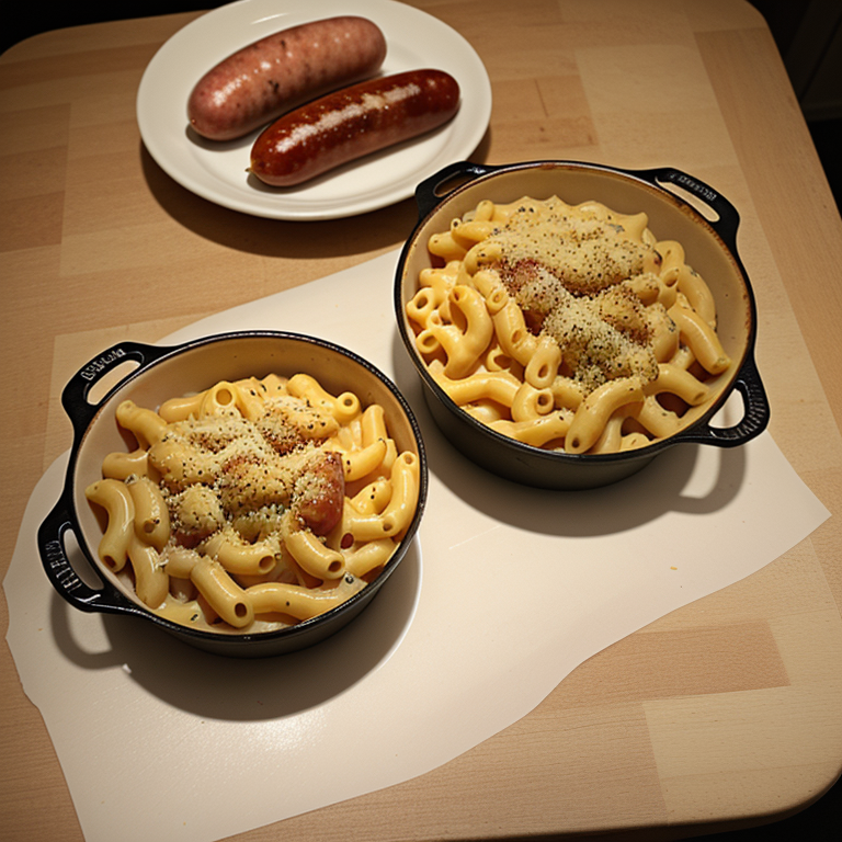 smoked sausage and mac n cheese