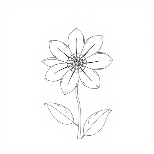 simple flower line art