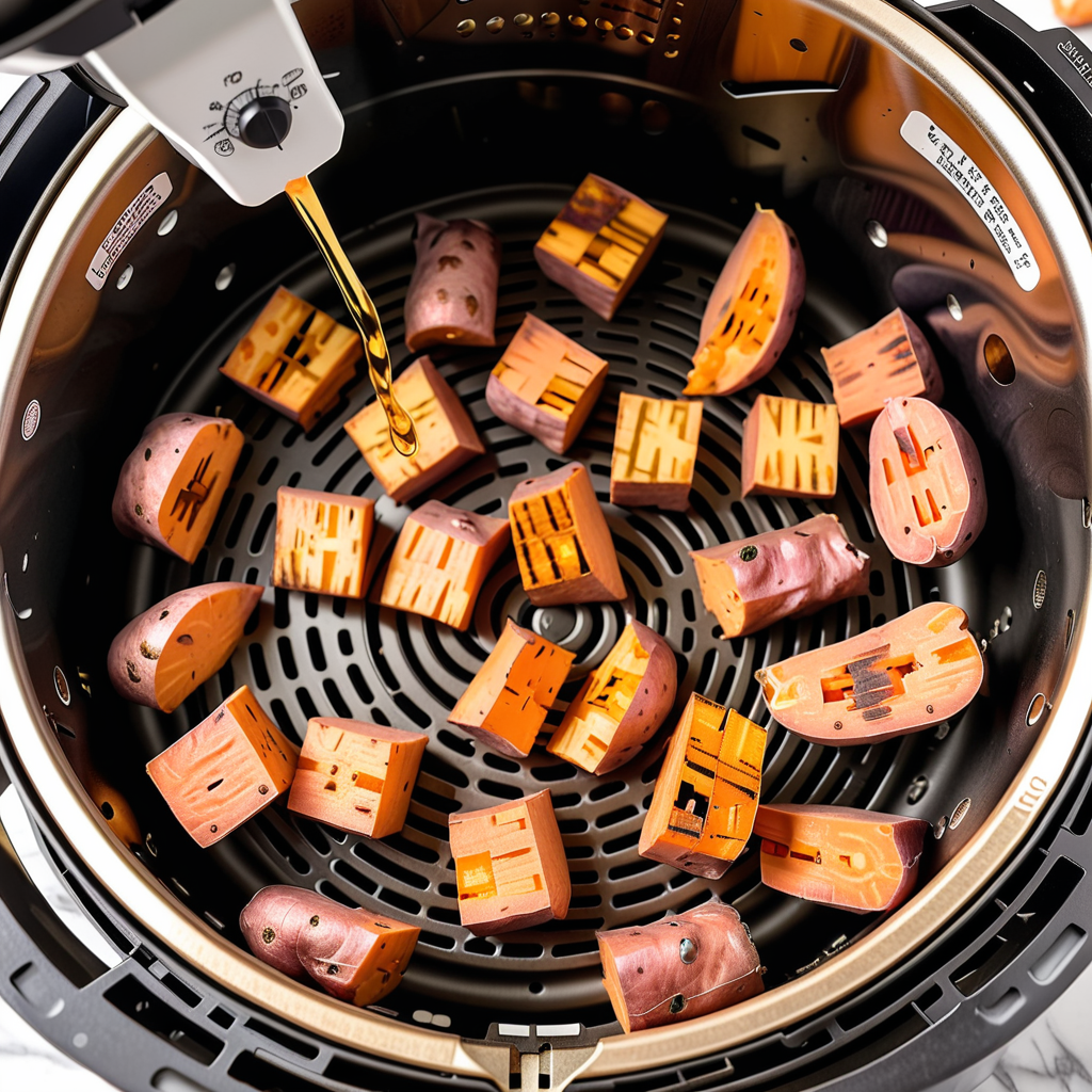 cubed sweet potatoes in air fryer