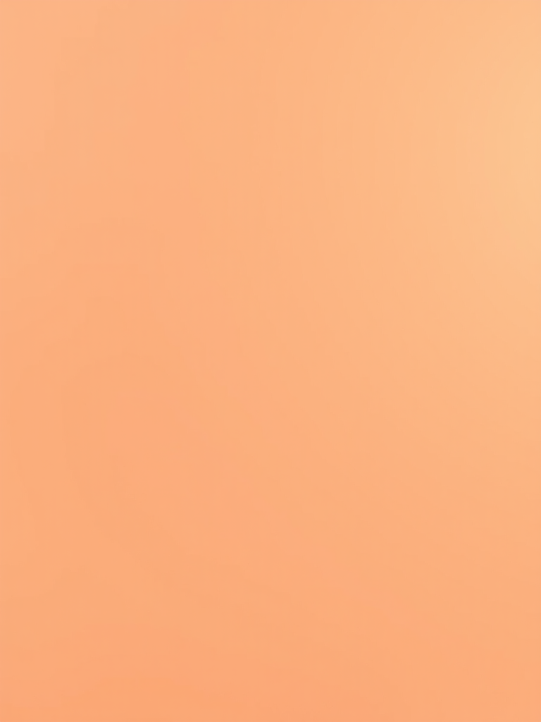 Create a smooth gradient background transitioning from soft peach to light orange, captured with a DSLR camera at f/2.8 aperture, 50mm lens, ISO 100, and a slight vignette effect for added depth.