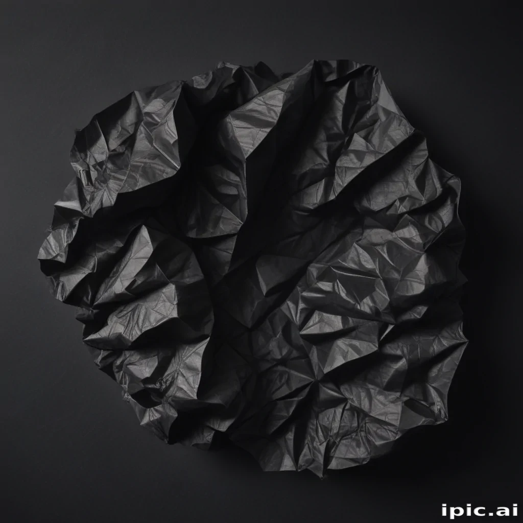 crumpled black paper